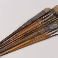 collection of antique paintbrushes